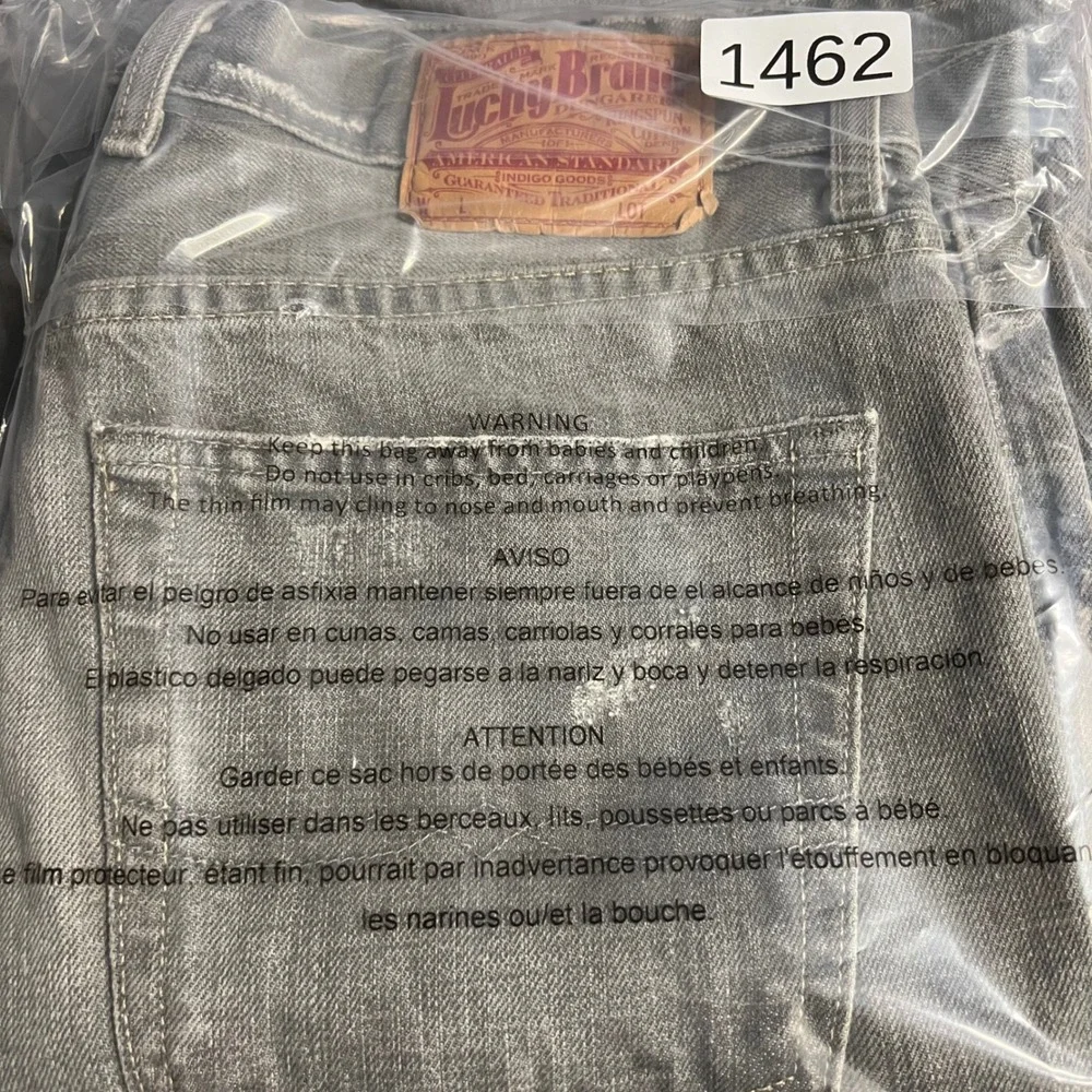Vintage Lucky Brand Slim Bootleg Jeans Mens 33 Gray Denim Made in USA 1462